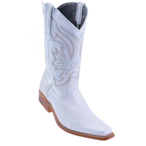 Los Altos White Genuine All-Over Lizard Square Toe Cowboy Boots 710728